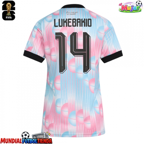 Camiseta Bélgica Dodi Lukebakio #14 Segunda Equipación Replica Mundial 2026 para mujer mangas cortas